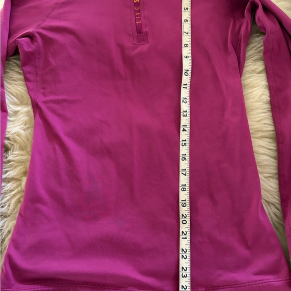 Nike Dri-Fit Women's Magenta Fleece Lined 1/4 Zip Athletic Long Sleeve Top - Picture 4 of 7